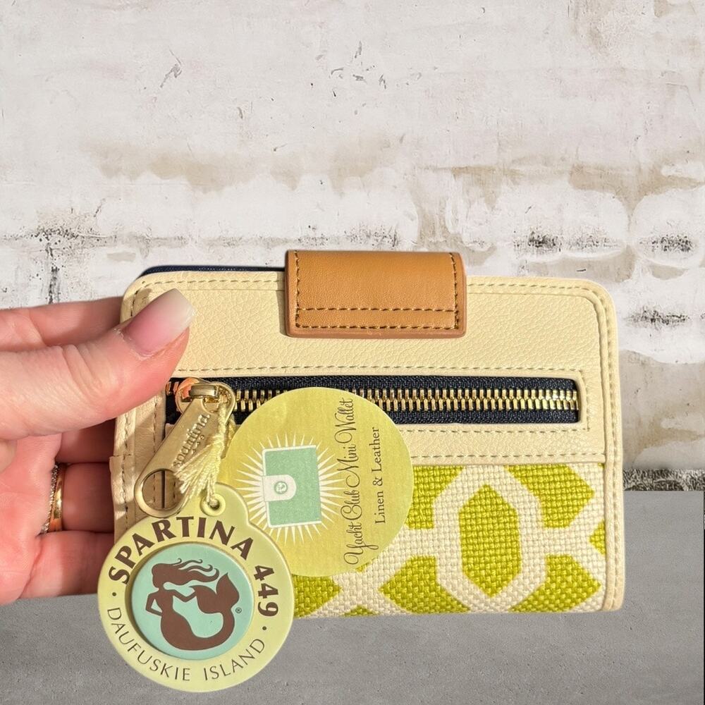Spartina 449 Heyward Lime & Cream Crossbody Bag with Wallet NWOT - Picture 9 of 11
